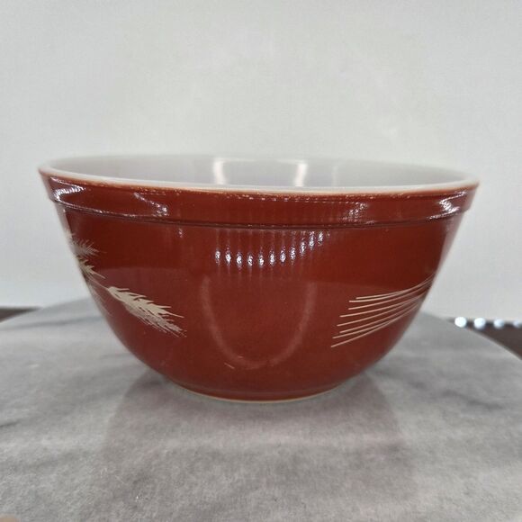 Vintage Pyrex Autumn Harvest Wheat Set Cinderella 473-B + 475-B + 402 Bowl USA - Picture 11 of 16